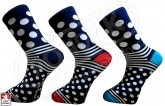 Ponožky PONDY.CZ pánské barevné design " PUNTÍKY" barevné 39-47