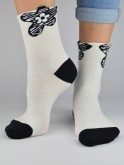 Ponožky jemné s ozdobným vzorovaným lemem